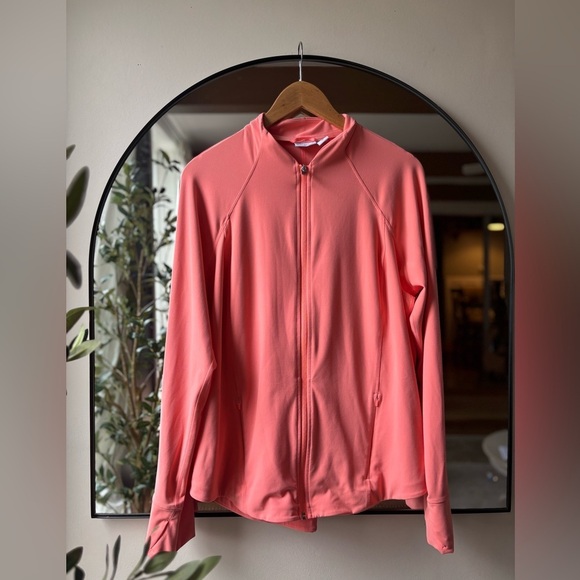 ATHLETA | coral active wear zip up | size 1x - Picture 2 of 6